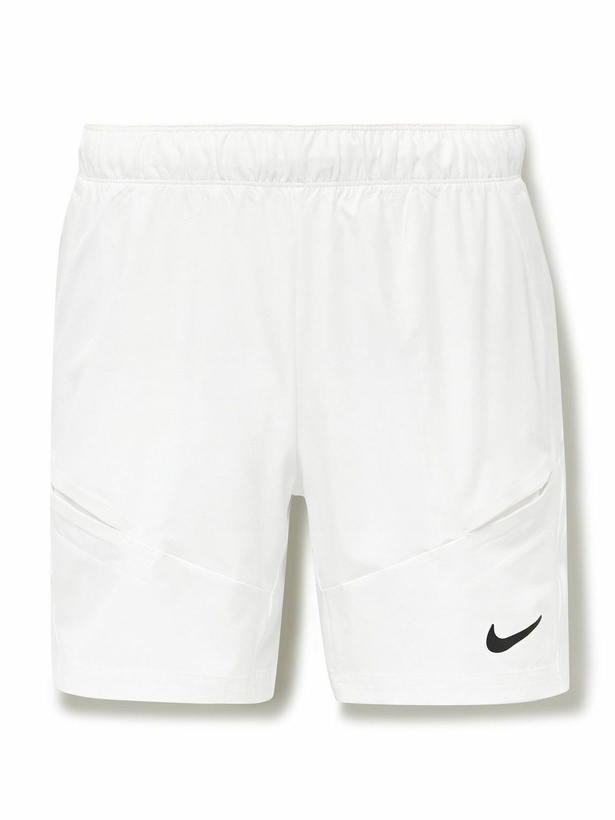 Photo: Nike Tennis - NikeCourt Advantage Straight-Leg Dri-FIT Tennis Shorts - White