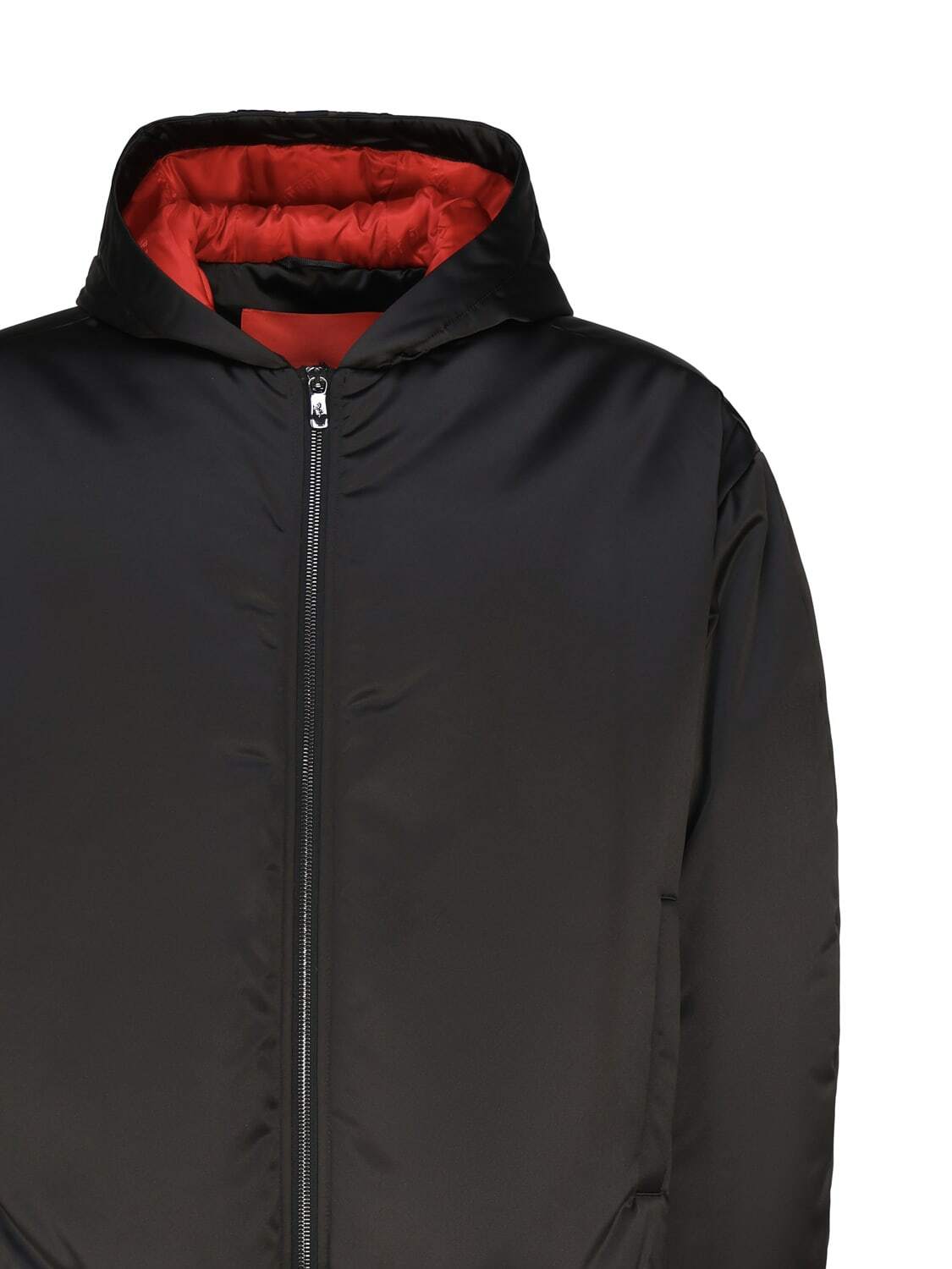 Ferrari Shiny Fabric Bomber Jacket With Hood