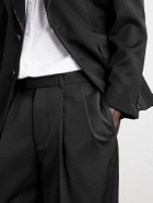 Givenchy - Straight-Leg Pleated Grain De Poudre Wool Trousers - Black