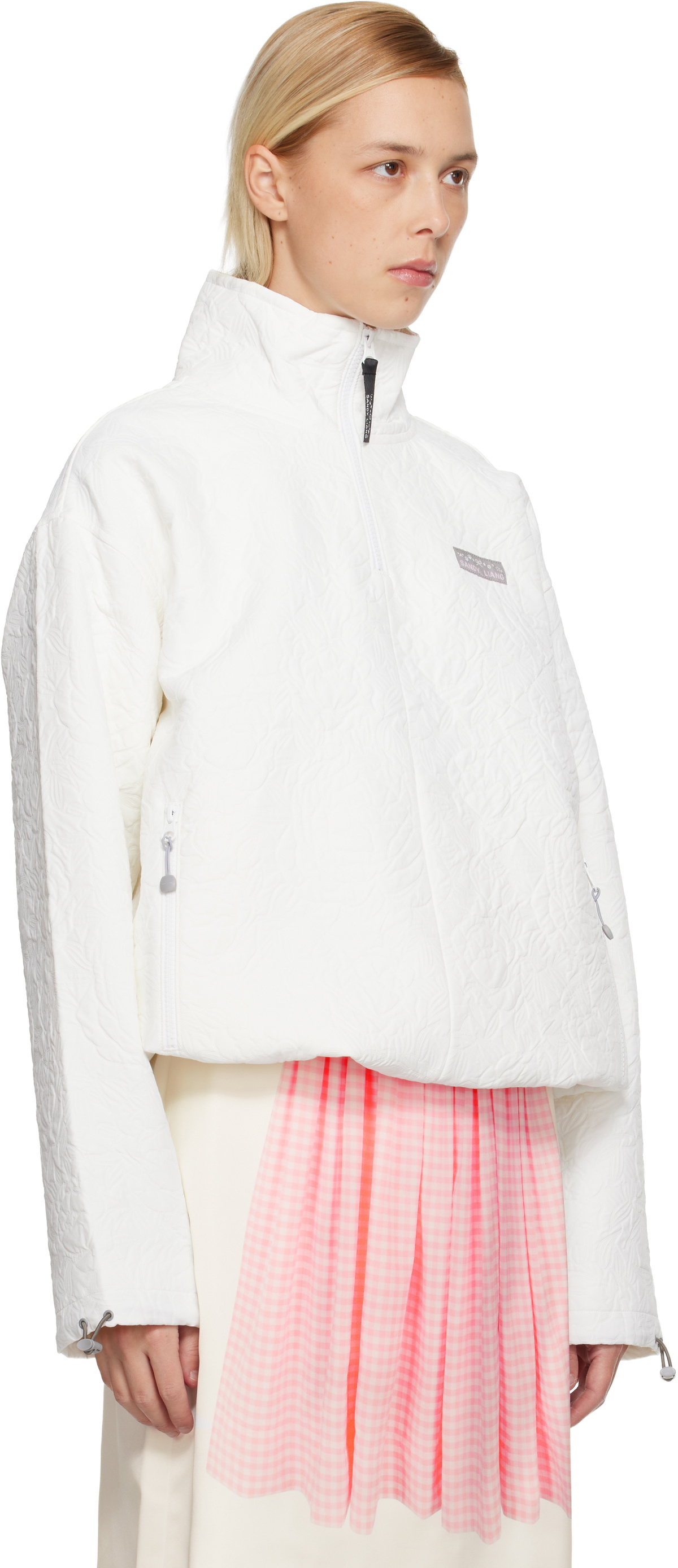 Sandy Liang White Ascher Pullover Jacket