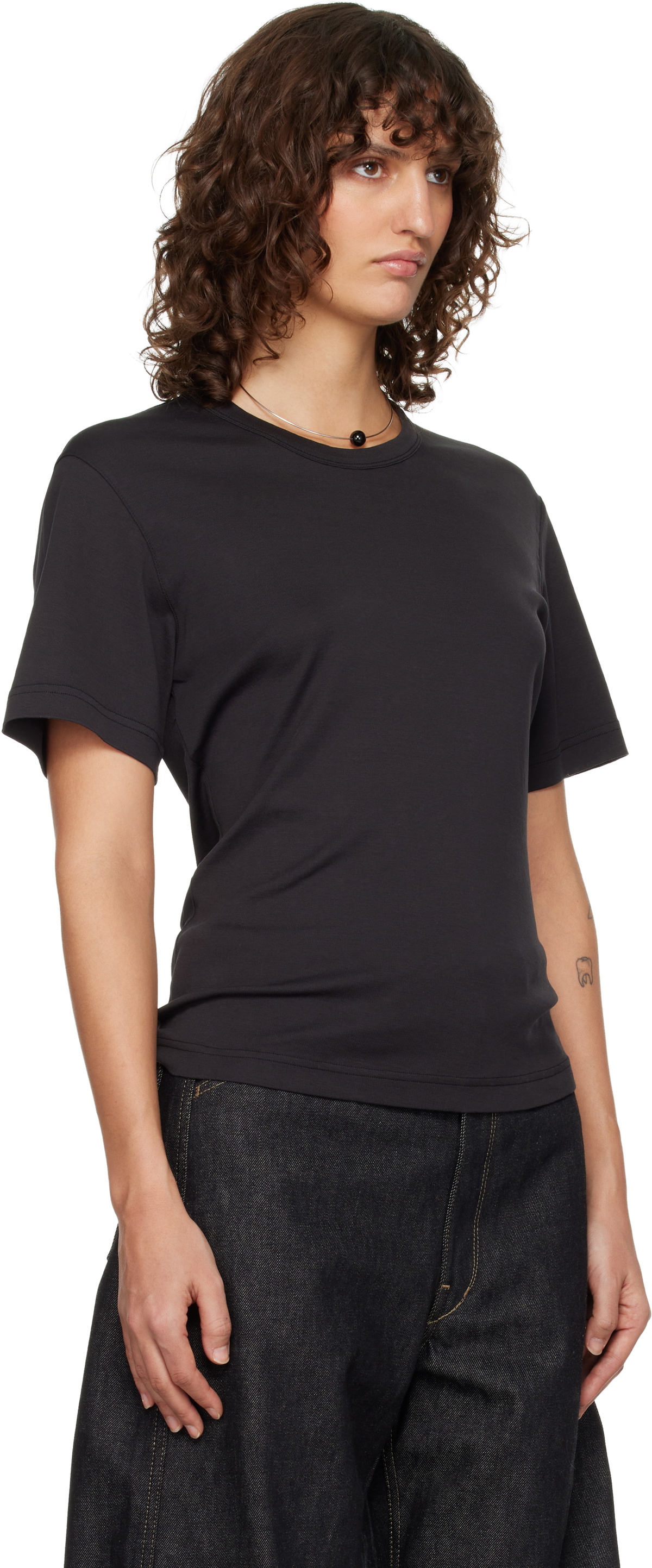 LEMAIRE Black Rib T-shirt