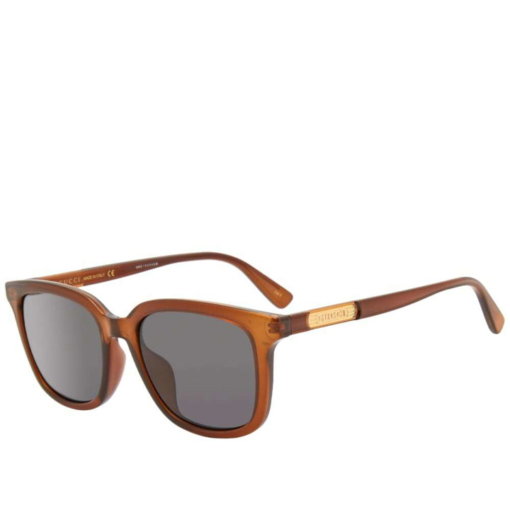 Photo: Gucci Men's Web Wirecore Sunglasses in Brown/Grey