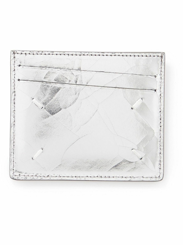 Photo: Maison Margiela - Metallic Cracked-Leather Cardholder