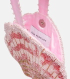 Clio Peppiatt Seashell beaded satin clutch