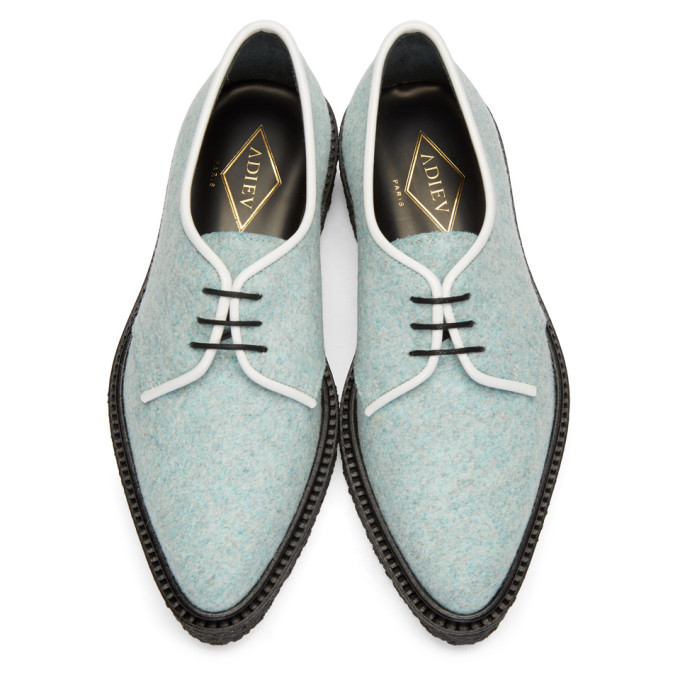Adieu Blue Felted Wool Derbys