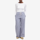 DONNI. Women's Stripe Pop Pant in Navy Stripe