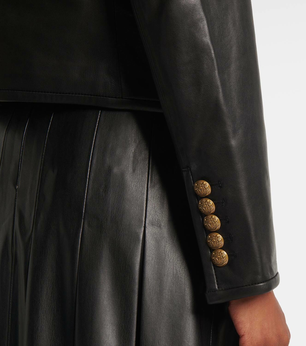 Veronica Beard Andrea cropped leather jacket