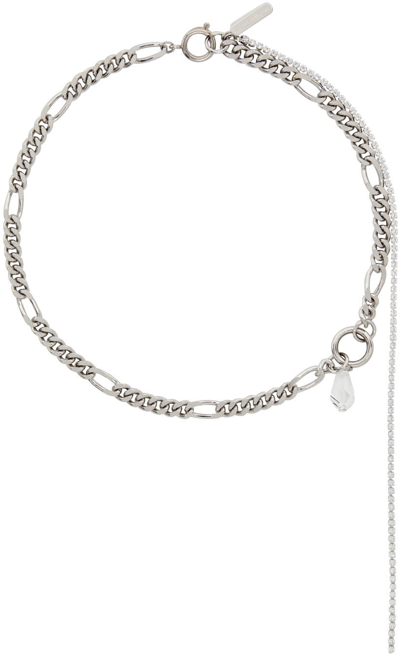 Justine Clenquet Silver Vicky Crystal Necklace Justine Clenquet