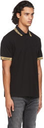 Versace Jeans Couture Black & Gold Logo Collar Polo