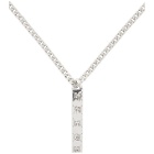 Gucci Silver Ghost Bar Necklace