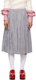 Comme des Garçons Girl Black & White Striped Midi Skirt