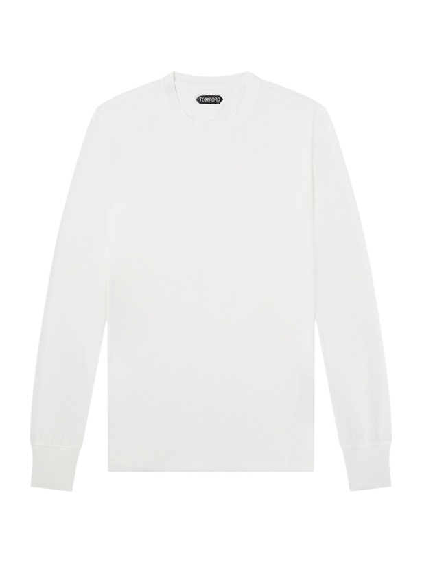 Photo: TOM FORD - Lyocell and Cotton-Blend Jersey T-Shirt - White