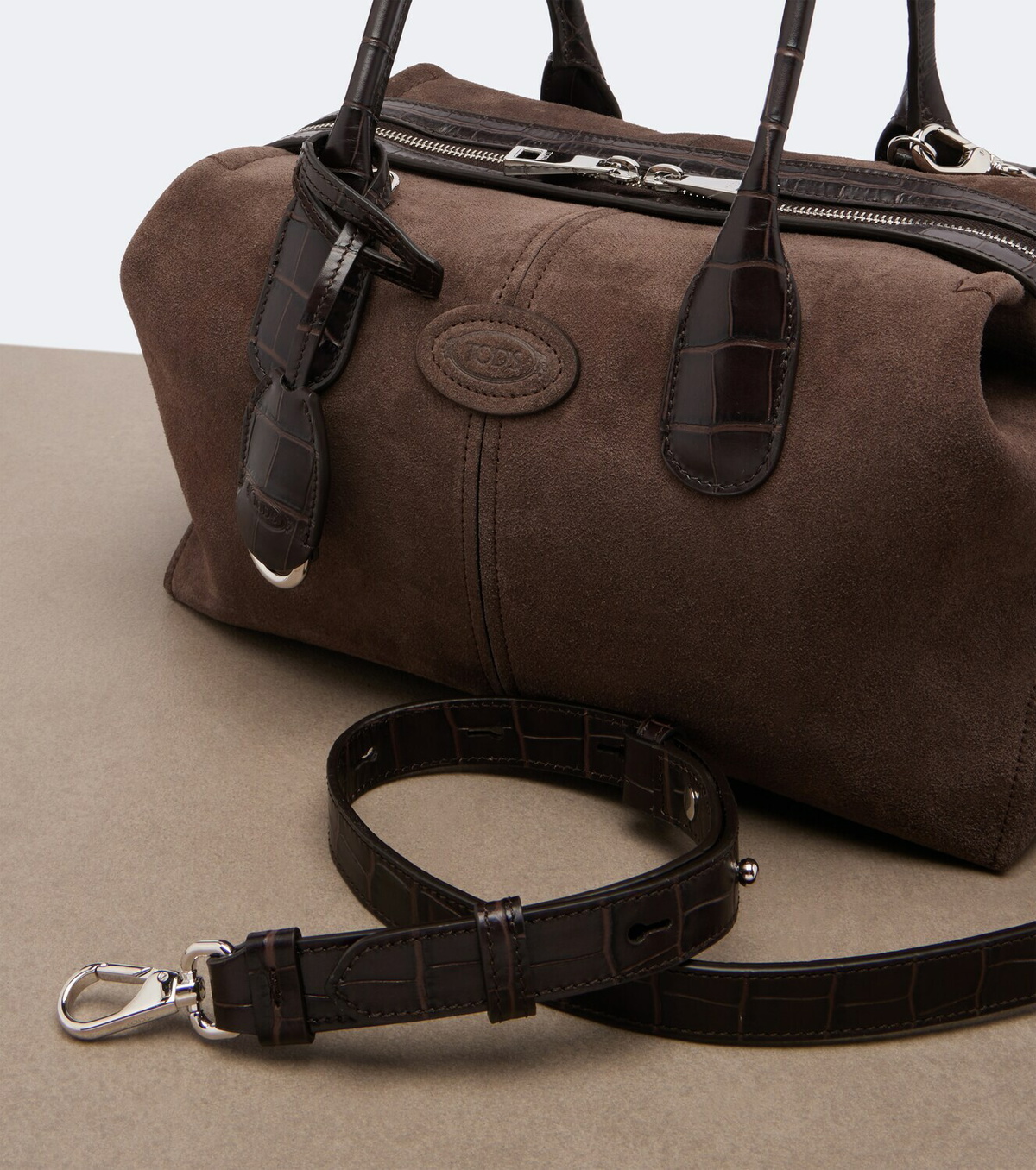 Tod's Bauletto Small suede tote bag