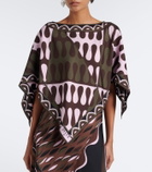 Pucci Leocorno asymmetric silk twill top