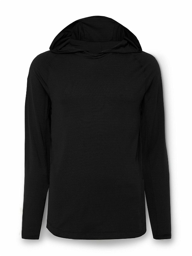 Photo: Lululemon - License to Train Stretch Recycled-Jersey Hoodie - Black