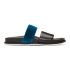 Haider Ackermann Black and Blue Strap Sandals