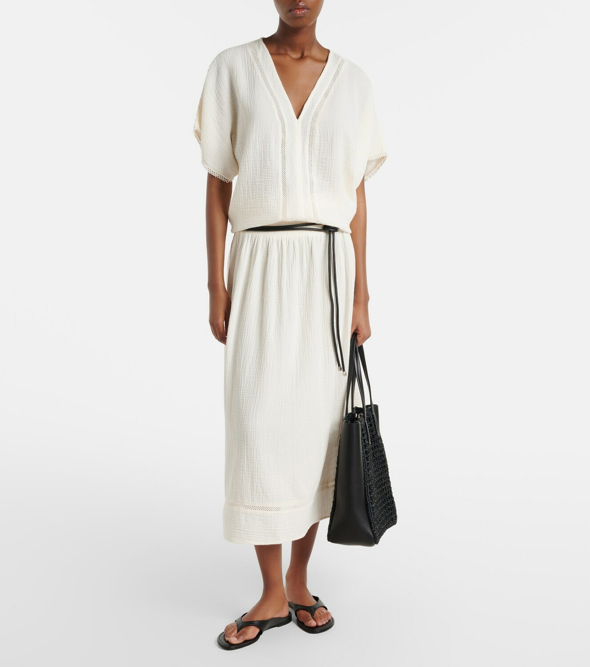 Velvet Mazie cotton gauze midi skirt