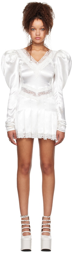 Photo: I'm Sorry by Petra Collins SSENSE Exclusive Off-White Mimi Wade Edition Wedding Minidress