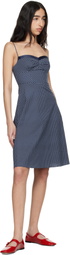 GUIZIO Navy Margaux Midi Dress