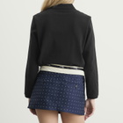 Hommegirls Women's Flip Waist Belt Mini Skirt in Navy Polka Dot