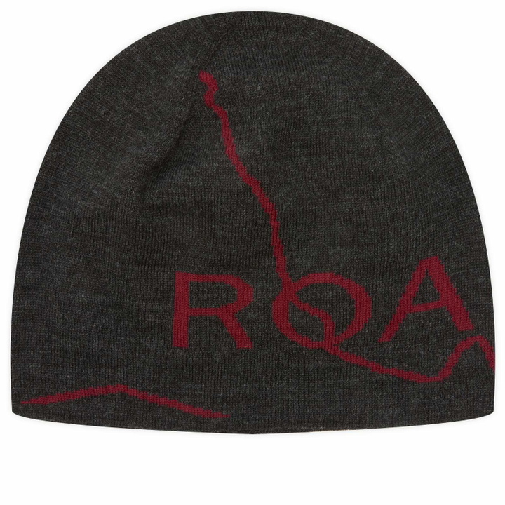 Photo: ROA Men's Logo Wool Beanie in Anthracite 