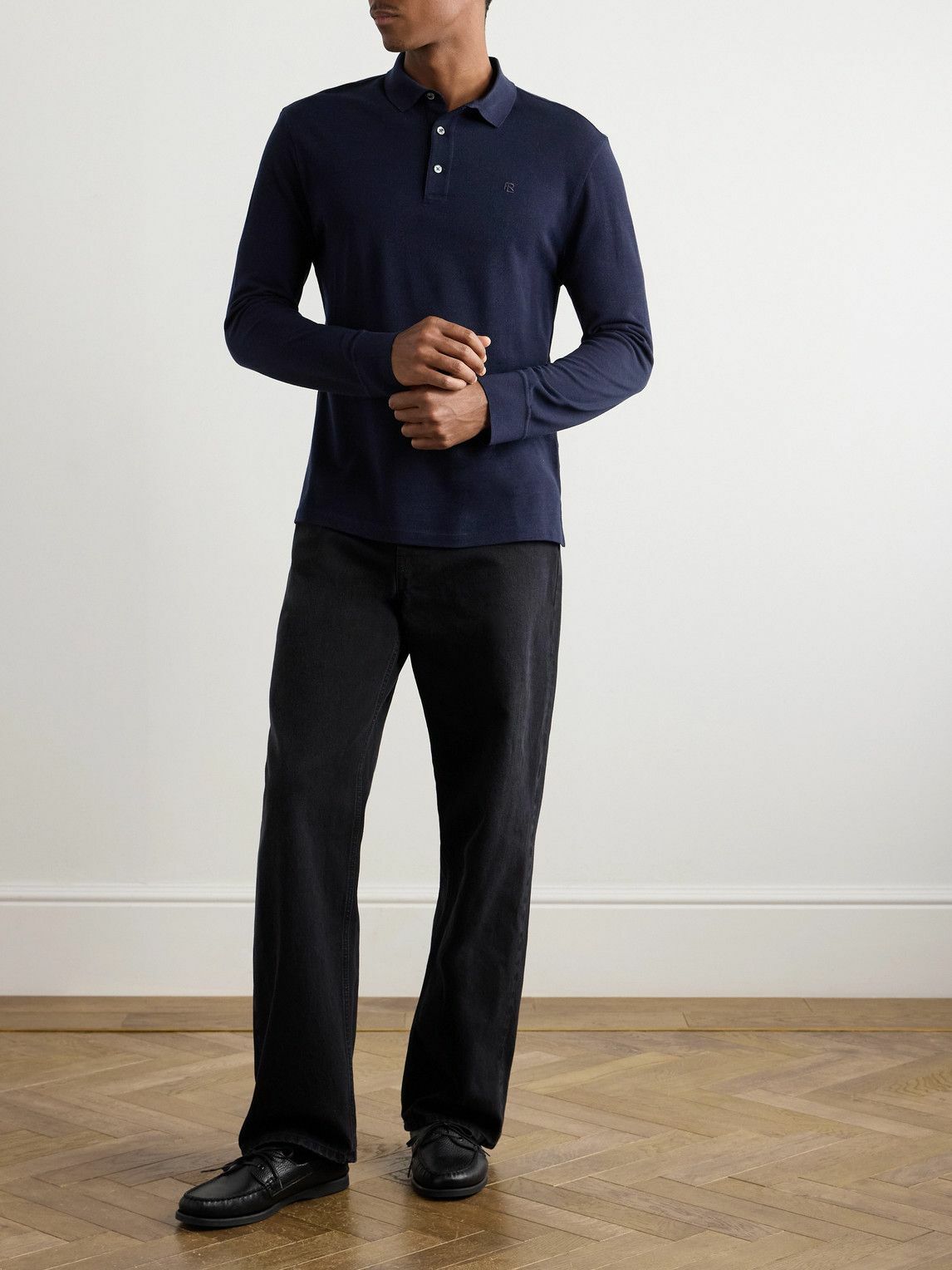 Ralph Lauren Purple label - Logo-Embroidered Wool-Piqué Polo Shirt