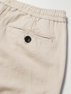 Mr P. - James Straight-Leg Cotton and Linen-Blend Twill Drawstring Trousers - Neutrals