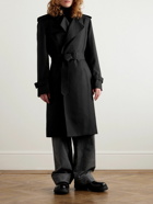 Burberry - Double-Breasted Belted Silk-Blend Trench Coat - Black