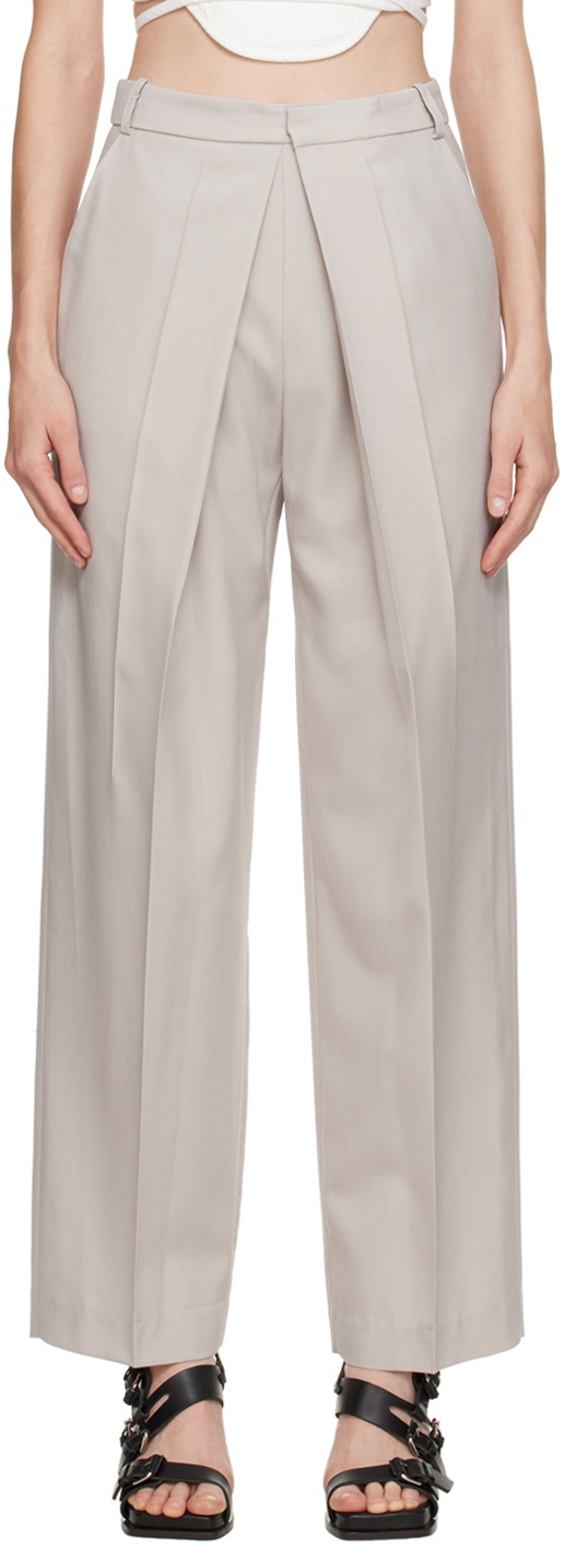 LOW CLASSIC Beige Deep Tuck Trousers Low Classic