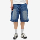 Lo-Fi Men's Activate Denim Shorts in Washed Dark Blue