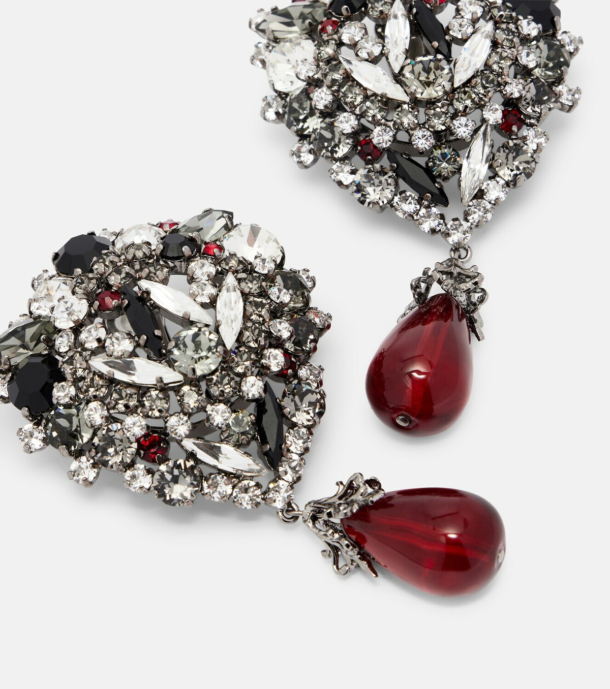 Saint Laurent Crystal-embellished clip-on earrings