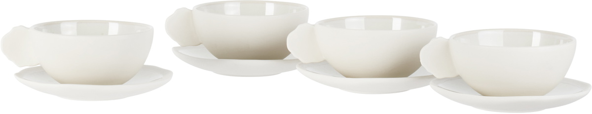Jars Céramistes Off-White M Plume Cup & Saucer Set, 4 pcs