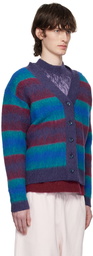 Madhappy Blue & Purple Fuzzy Stripe Cardigan