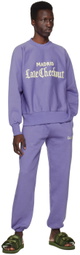 Late Checkout Blue Embroidered Lounge Pants