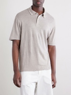 Hartford - Knitted Linen Polo Shirt - Gray