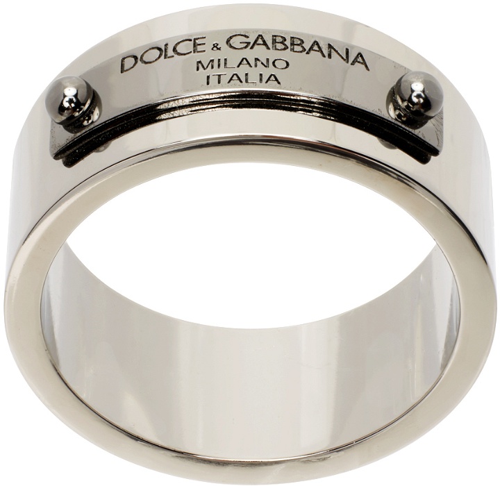 Photo: Dolce & Gabbana Silver Logo Band Ring