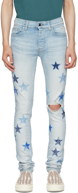 Photo: AMIRI Blue Bandana Star Denim Jeans