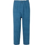 11.11/eleven eleven - Tapered Pleated Cotton Drawstring Trousers - Blue