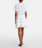 Ganni Broderie anglaise tiered cotton miniskirt