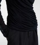 Junya Watanabe Draped faux pearl-embellished cotton top