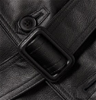 SAINT LAURENT - Frank Belted Leather Trench Coat - Black