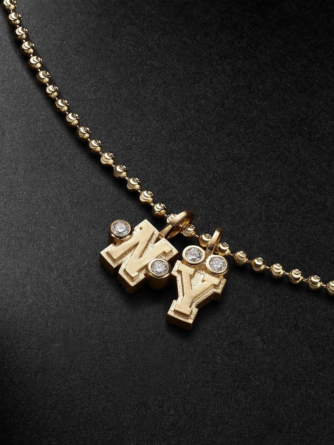 Greg Yuna - Babÿ Umlaut Initial 18-Karat Gold Diamond Pendant Necklace