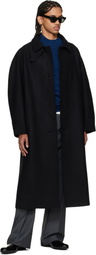 Jil Sander Black Felt Wool Coat
