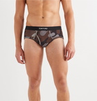 TOM FORD - Camouflage-Print Stretch-Cotton Briefs - Brown