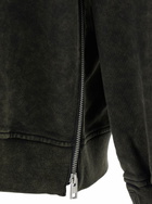 Juun.J Khaki Green Crewneck Sweater With Zip Pocket On The Sleeve In Cotton Man