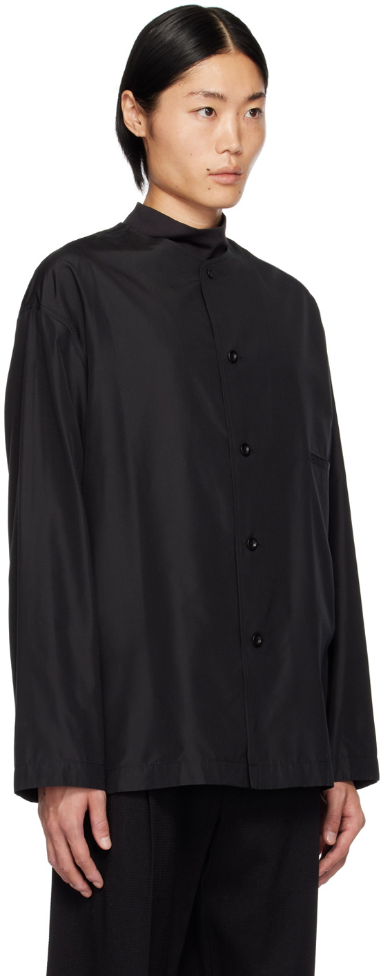 LEMAIRE Black Collarless Shirt Lemaire