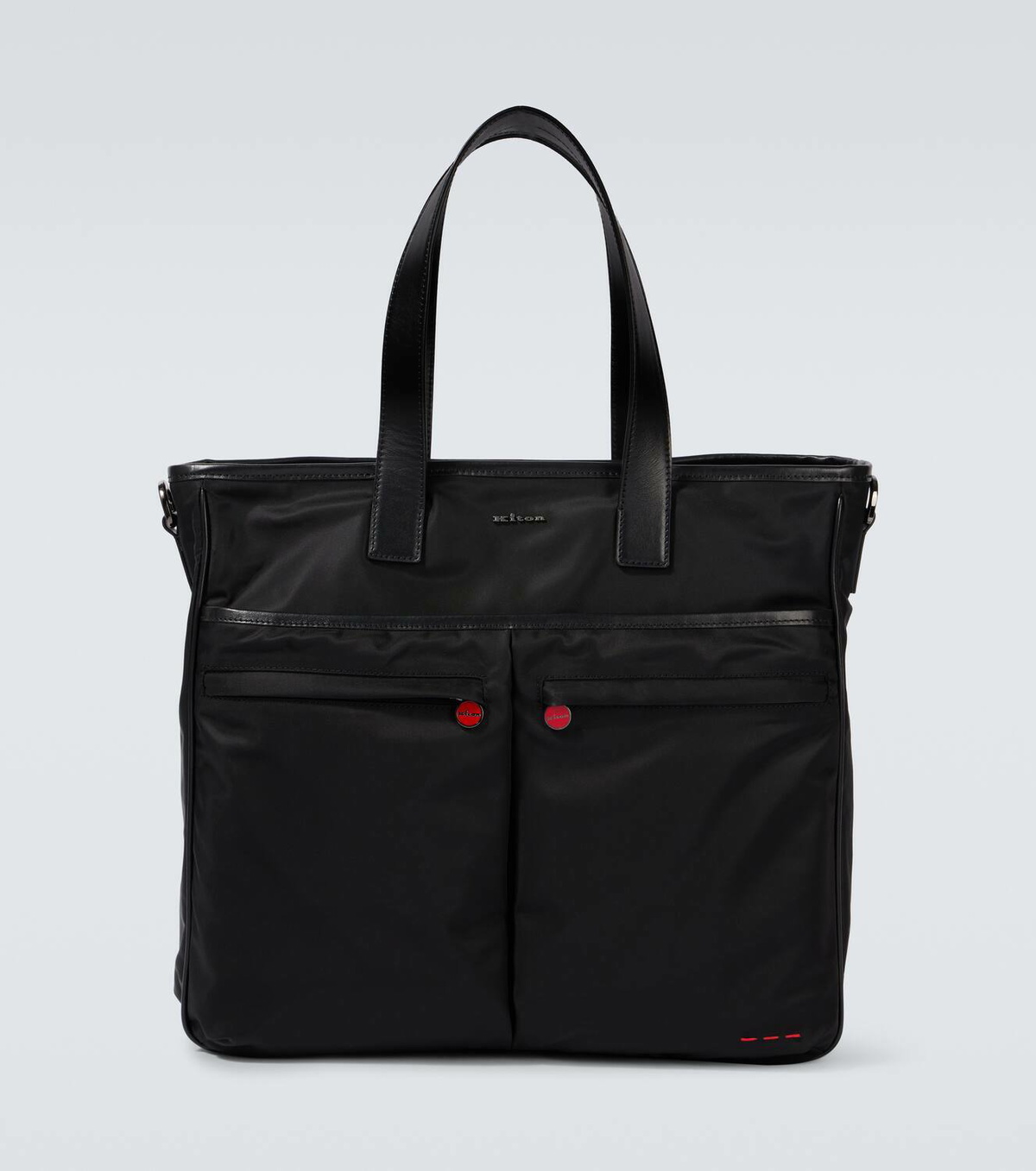 Kiton Leather-trimmed tote bag