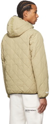 AAPE by A Bathing Ape Beige Down Quilted Logo Jacket