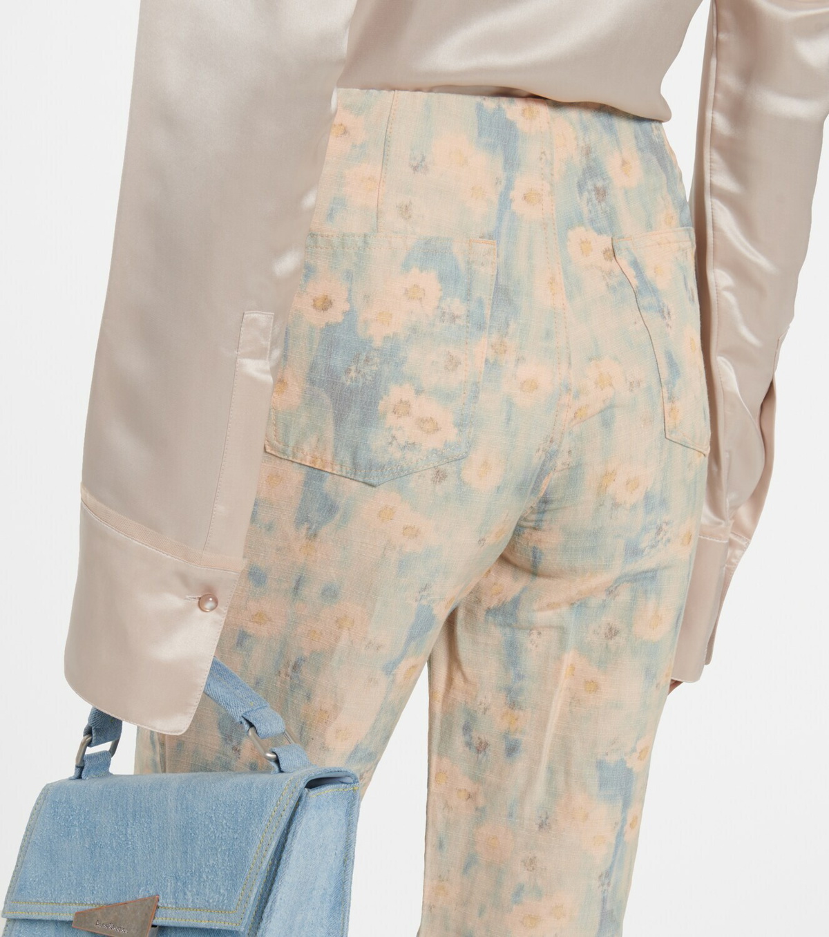 Acne Studios - Printed high-rise linen-blend pants Acne Studios