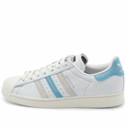 Adidas Men's Superstar Sneakers in Cream White/Preloved Blue